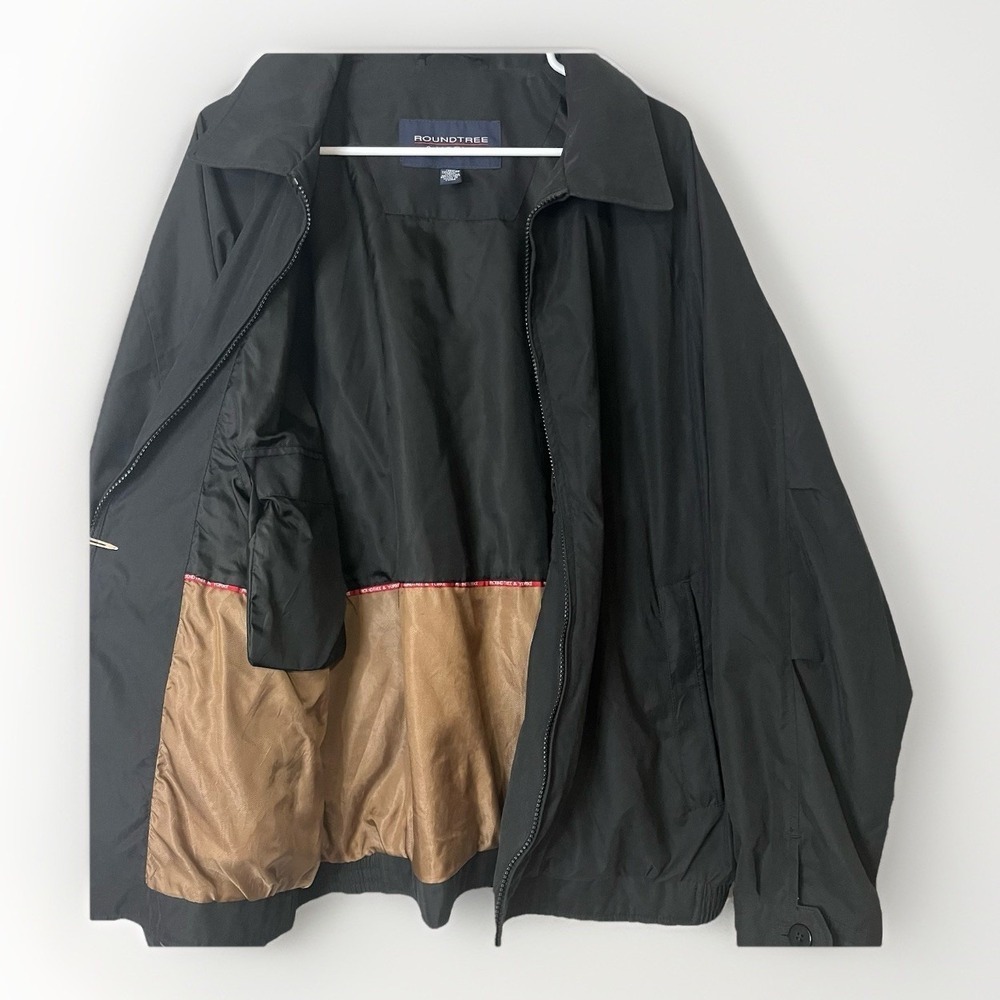 Roundtree & Yorke Men's XL Zip Up‎ Windbreaker Jacket, Black